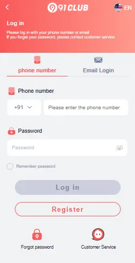 91 club login